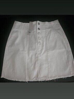 Francesca's Collections White Button-Front Mini Skirt